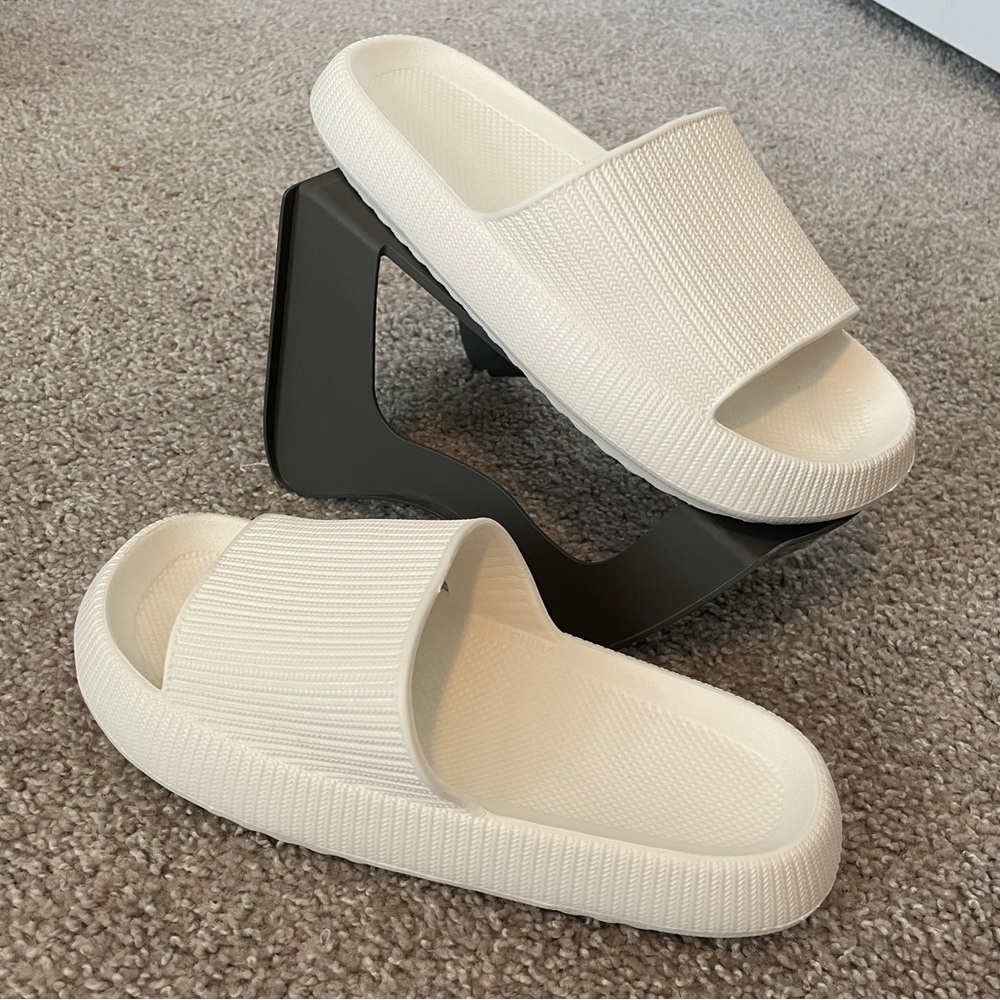 White Cloud Slide Sandals